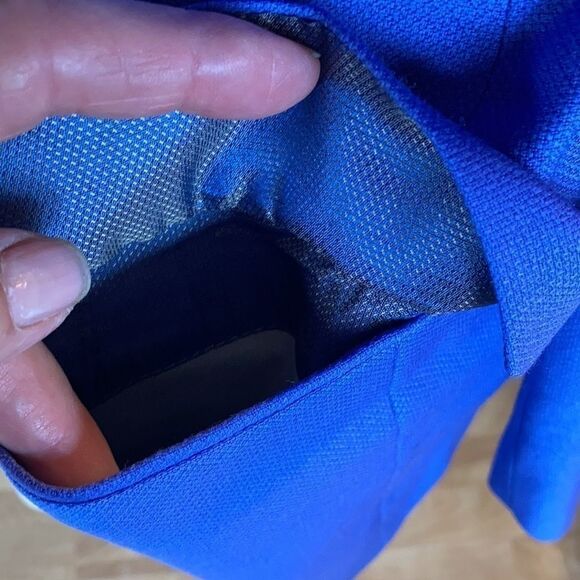 LAGO maggiore Sharp Shoulder Blazer wool cornflower blue blazer 44R - Picture 5 of 16